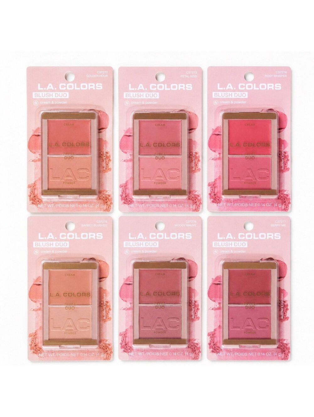 L.A. Colors Blush Duo Lot of 6 Complete Shade Set New